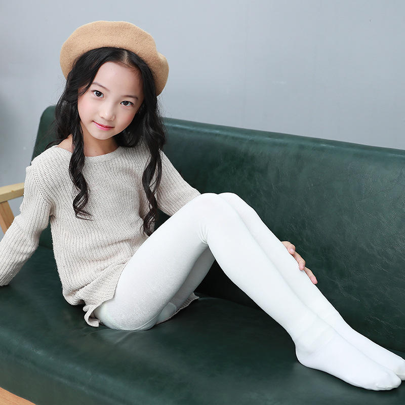 儿童袜子春秋款280d儿童白色舞蹈袜棉高弹抗起球袜子芭蕾舞连裤袜
