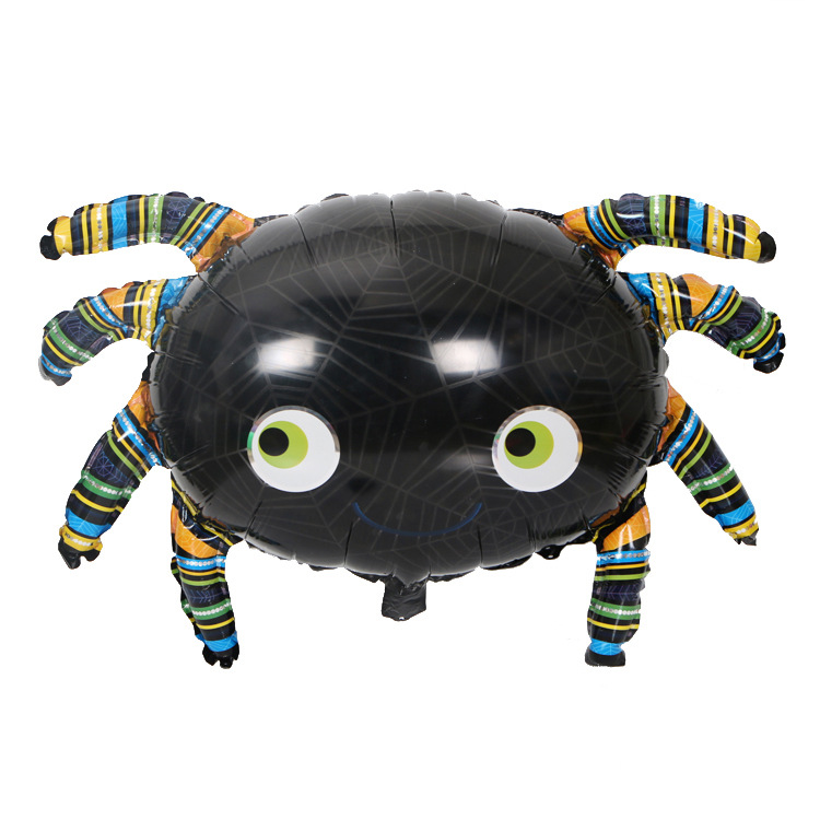 厂家直销 81x53cm 万圣节酒店商场装饰黑蜘蛛铝膜气球 鬼节布置