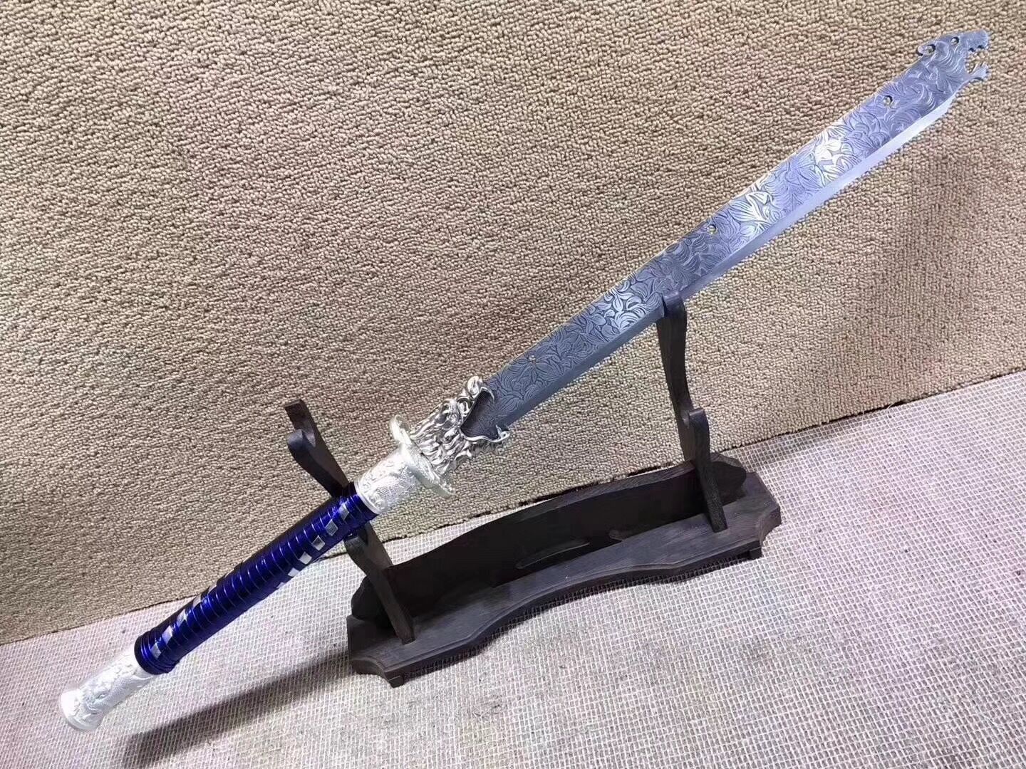 一件代发龙泉宝剑花纹钢银龙狂犬刀宝刀锦衣卫收藏武术刀剑未开刃