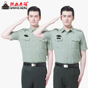 现货批发 正品短袖夏常服上衣 夏季绿色衬衫 民兵衬衫 干/士衬衣