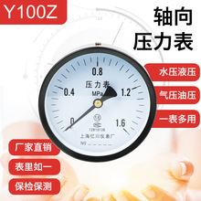 空压机储气罐压力表Y100Z轴向不带边0-1.6mpa小型气泵压力表高压