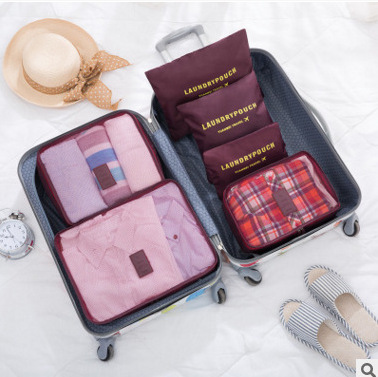 Travel Buggy Bag Six-Piece Suit Luggage Clothes Organizer Underwear Storage Bag Wash Bag