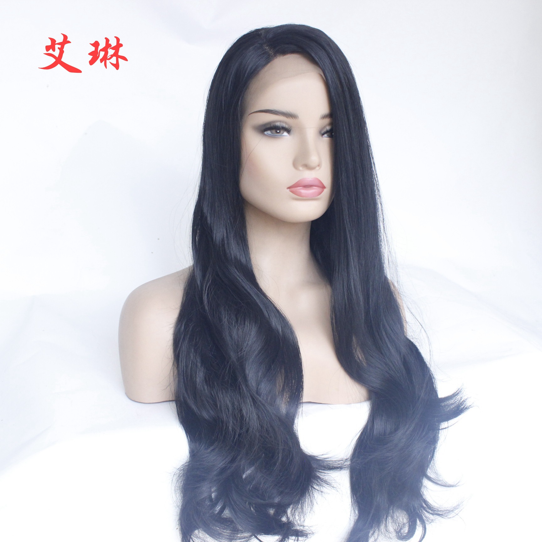 厂家直销欧美女士经典大波浪长卷发假发化纤前蕾丝头套一件代发