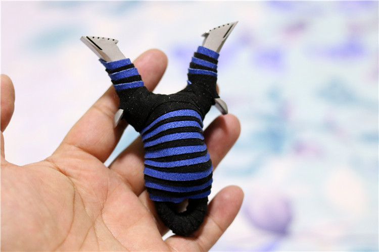 新款兰式蝴蝶线切割扁皮免绑斜握飞龙不锈钢利剑弹弓竞技传统弹工