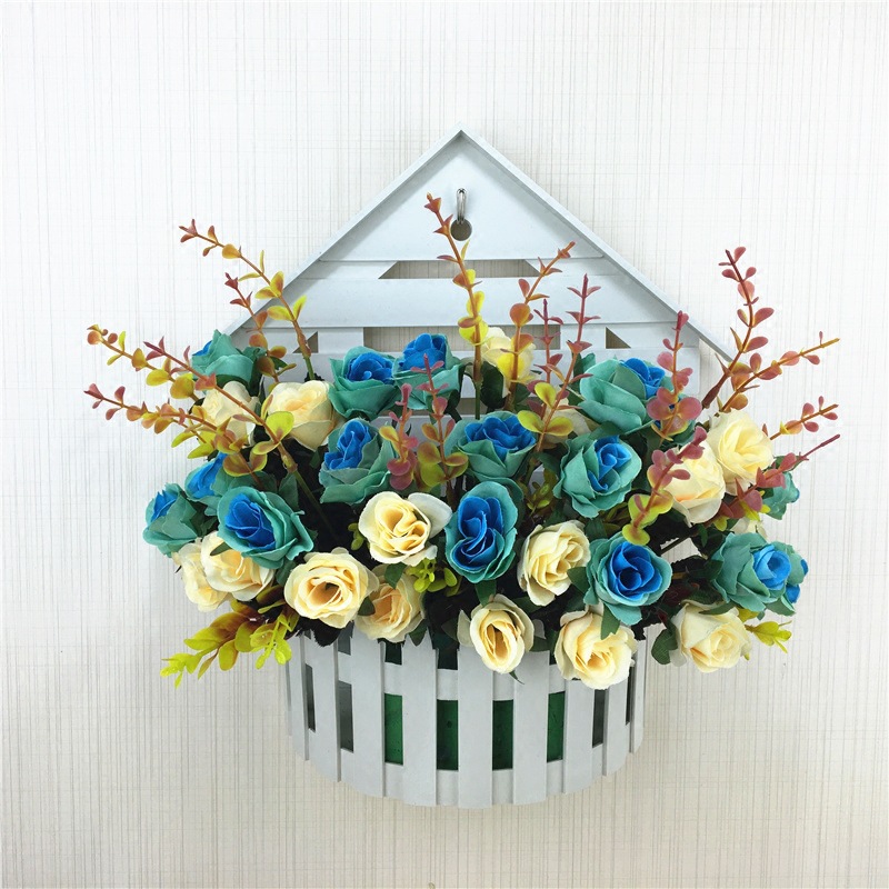一件代发 仿真壁挂花 客厅假花吊篮插花套装家居装饰品塑料花摆件