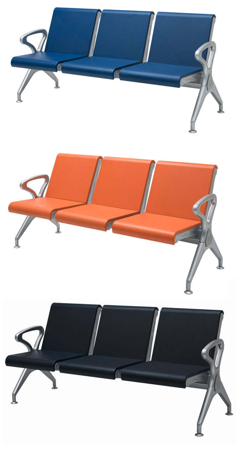 三人位pu自结皮连排座椅公共休息机场椅车站等候车椅 豪华输液椅