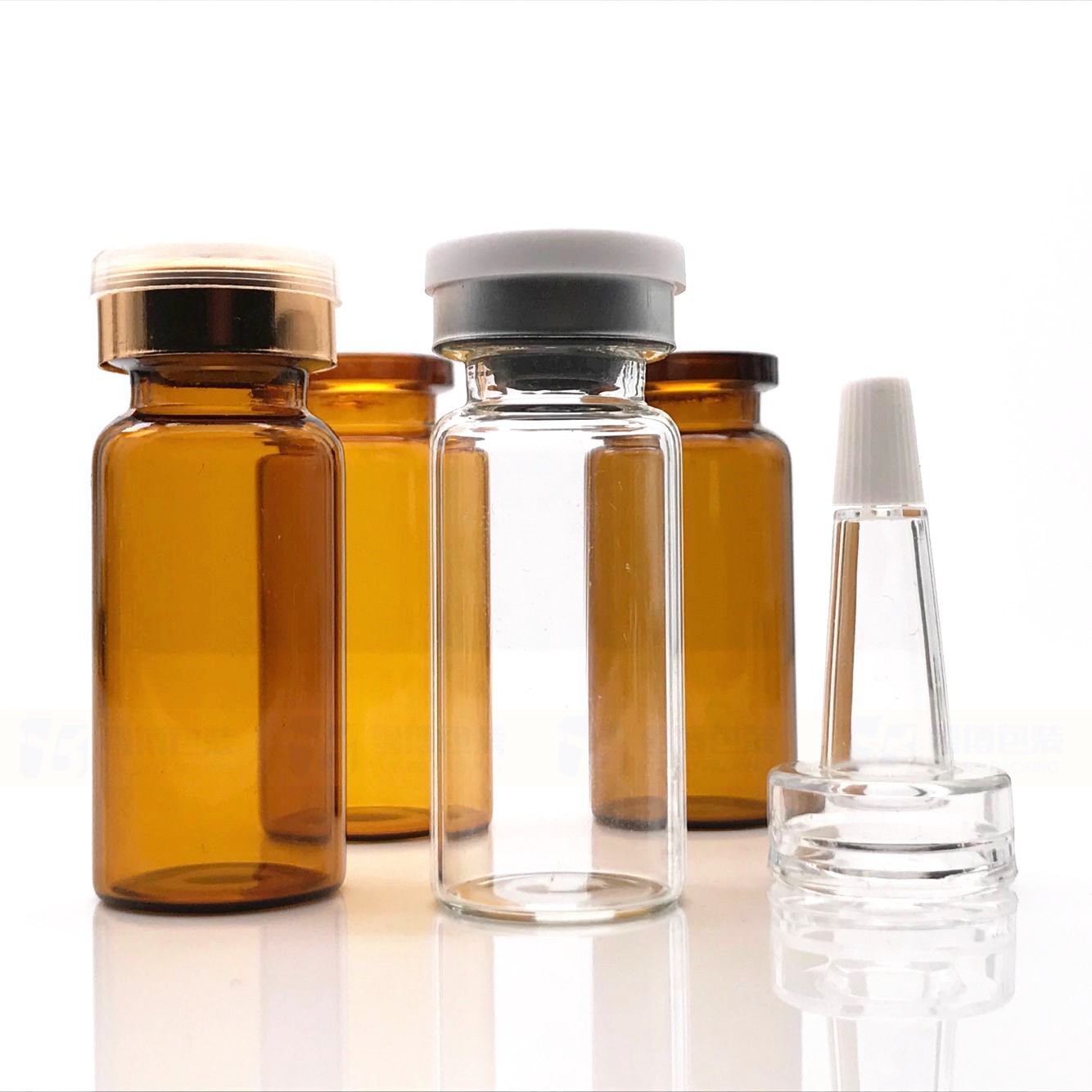 西林瓶透明卡口玻璃瓶 冻干粉瓶 茶色原液玻璃瓶玻尿酸瓶10ml安瓶