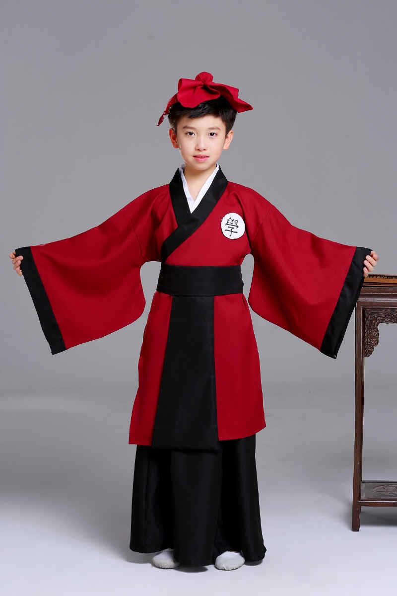 儿童书童演出服国学服装汉服古装幼儿园三字经弟子规孔子表演服装