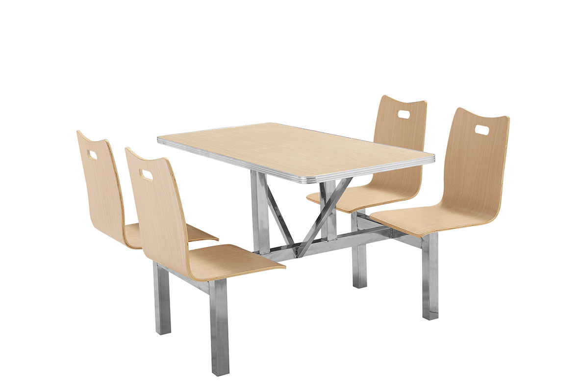 厂家直销四人连体桌椅,不锈钢快餐桌椅,肯德基餐桌食堂餐桌椅