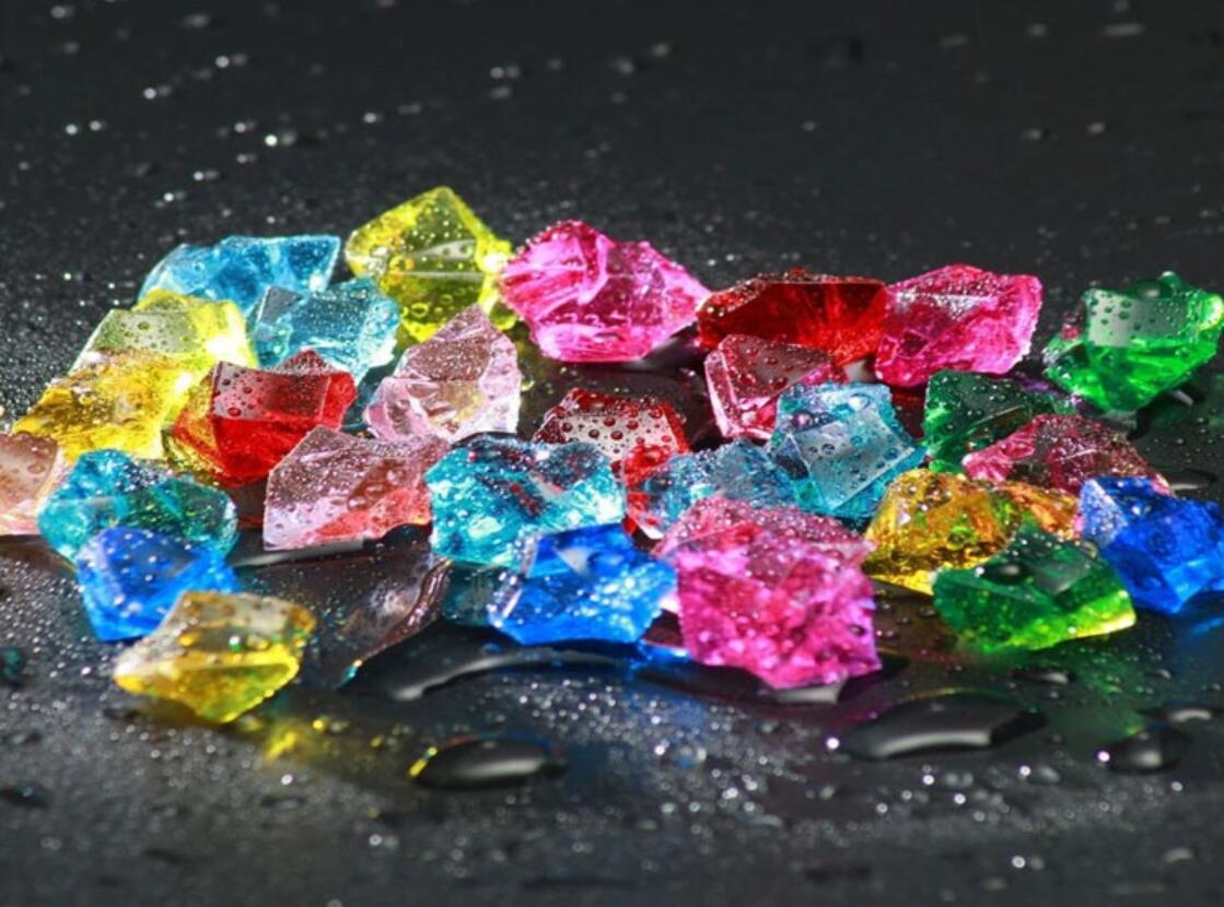 彩色石头_亚克力水晶石彩色石头水培石子透明玻璃瓶假仿真道具 - 阿里