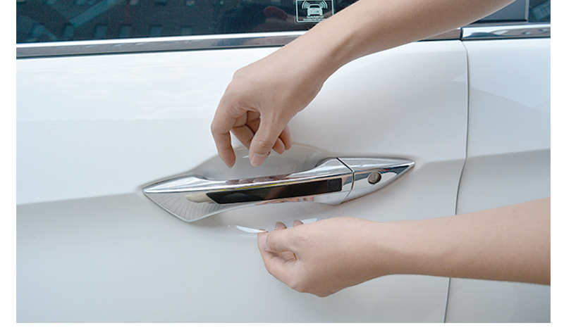 拉手贴膜 四4片装通用车门把手贴 门腕贴 犀牛皮汽车门把手保护膜