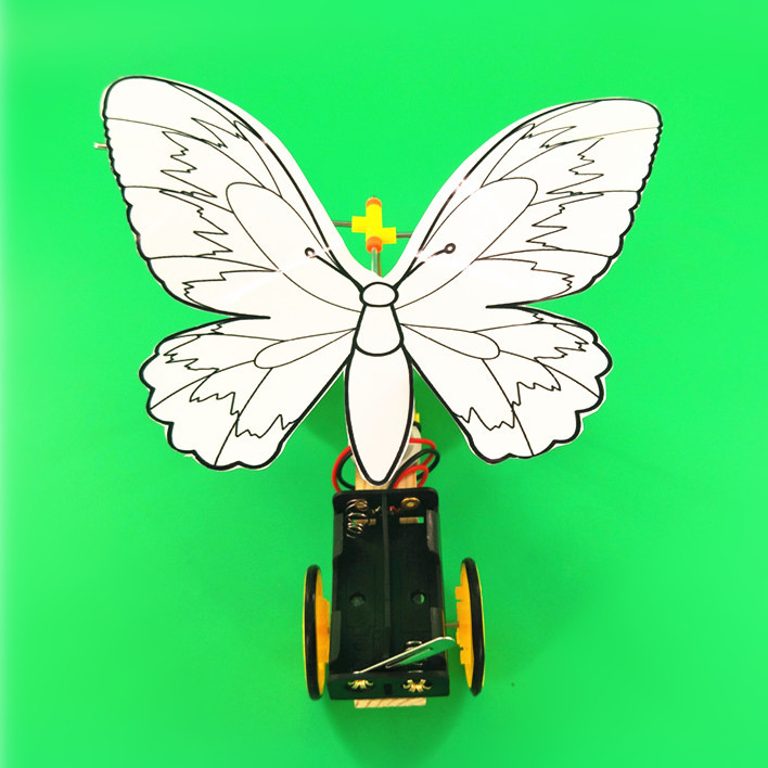 儿童diy科技小制作 自制电动蝴蝶 仿生机械蝴蝶 科学实验教具批发
