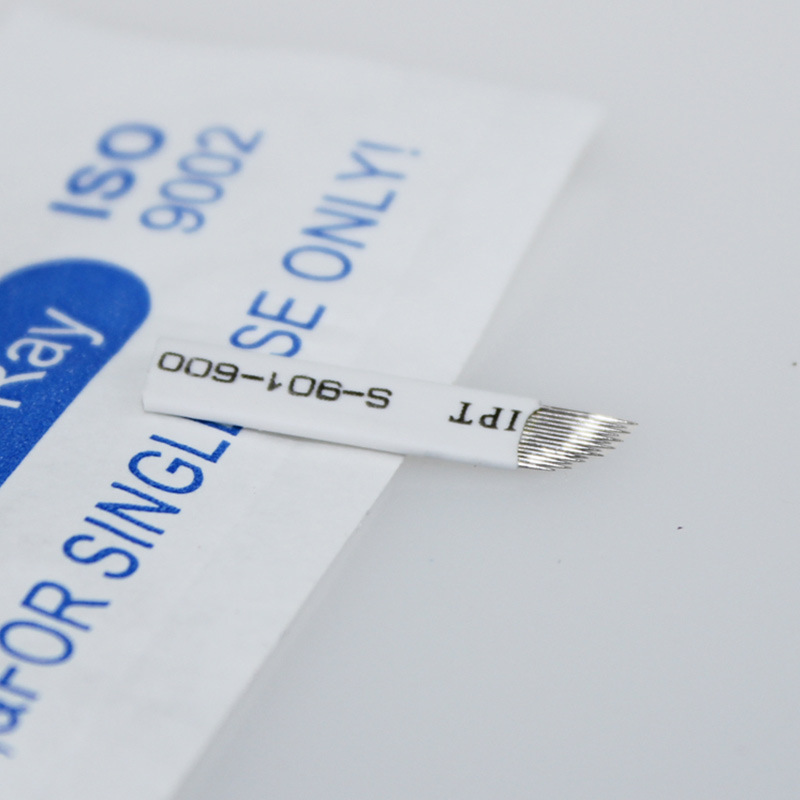 高低弧14针片纹绣手工打雾针拉丝雾眉针片纹线条眉野生眉针头批发