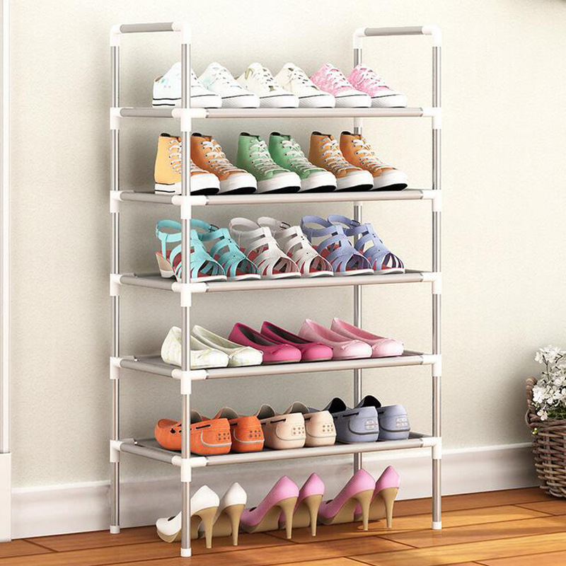 Factory Wholesale Dormitory Students Bedroom Storage Rack Plastic Iron Shoe Rack Multi-Layer Assembly Simple Shoe Rack