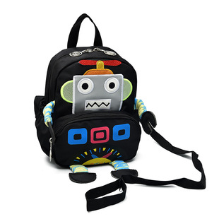 幼儿园儿童防走失书包卡通机器人背包学前班小朋友男女宝宝双肩包