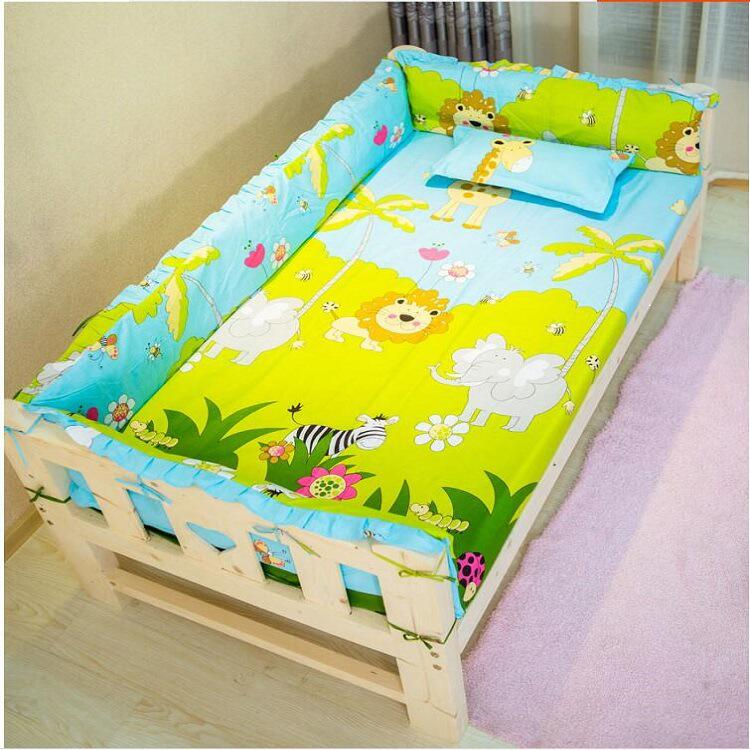 婴儿床上布艺床围纯棉床围床单枕头儿童床上用品围布护栏床帏定制
