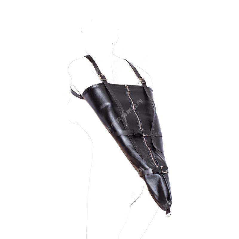 【加大款金属拉链紧束单手套】情趣男士紧束手束缚袋禁锢捆绑皮