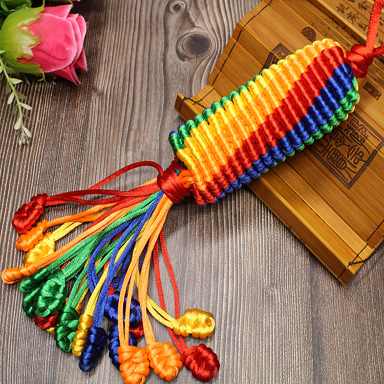 转经轮金刚结汽车挂件 藏式编织转经筒金刚结车挂吉祥结民族用品