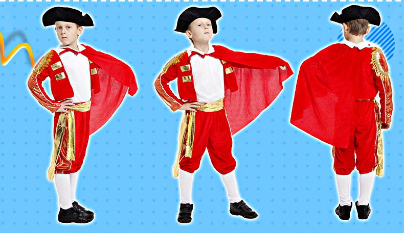 万圣节cos化妆舞会服装儿童斗牛士衣服男士斗牛服西班牙斗牛服饰