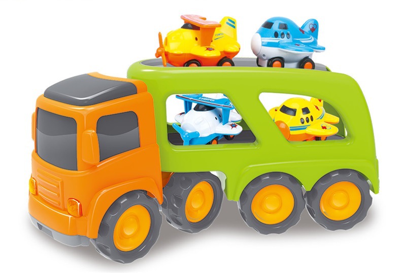 儿童惯性卡通车玩具 展示盒装惯性卡拖头运输车 惯性车玩具