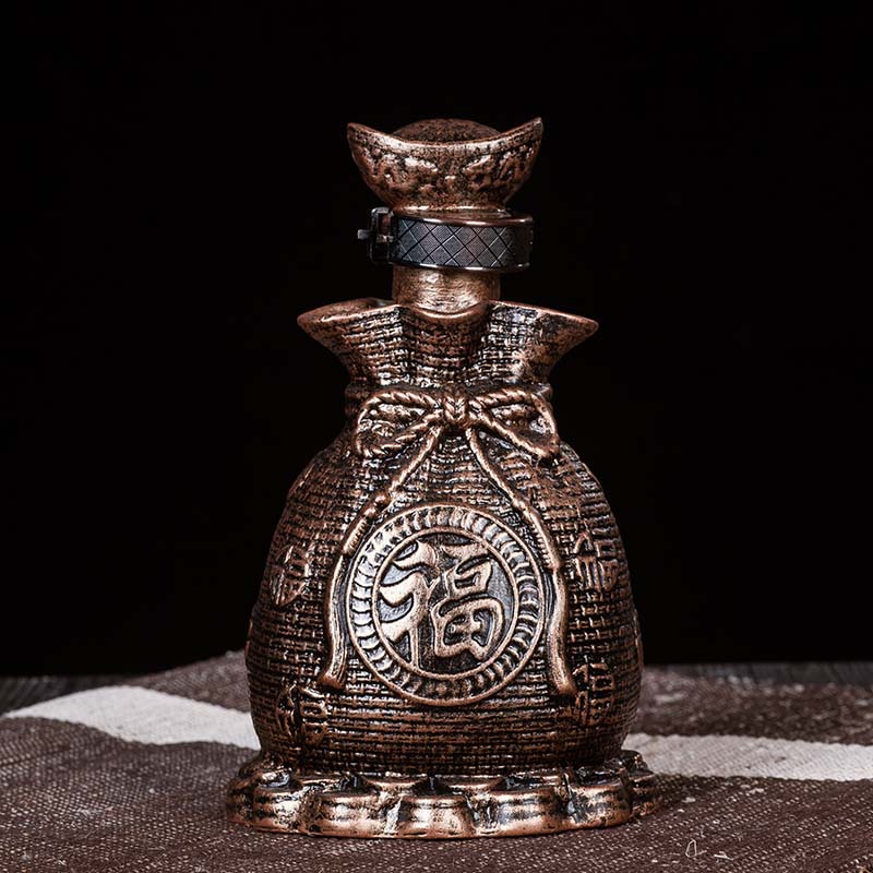 景德镇陶瓷酒坛子酒瓶空瓶家用酒壶密封酒具陶瓷1斤3/5斤仿古钱袋