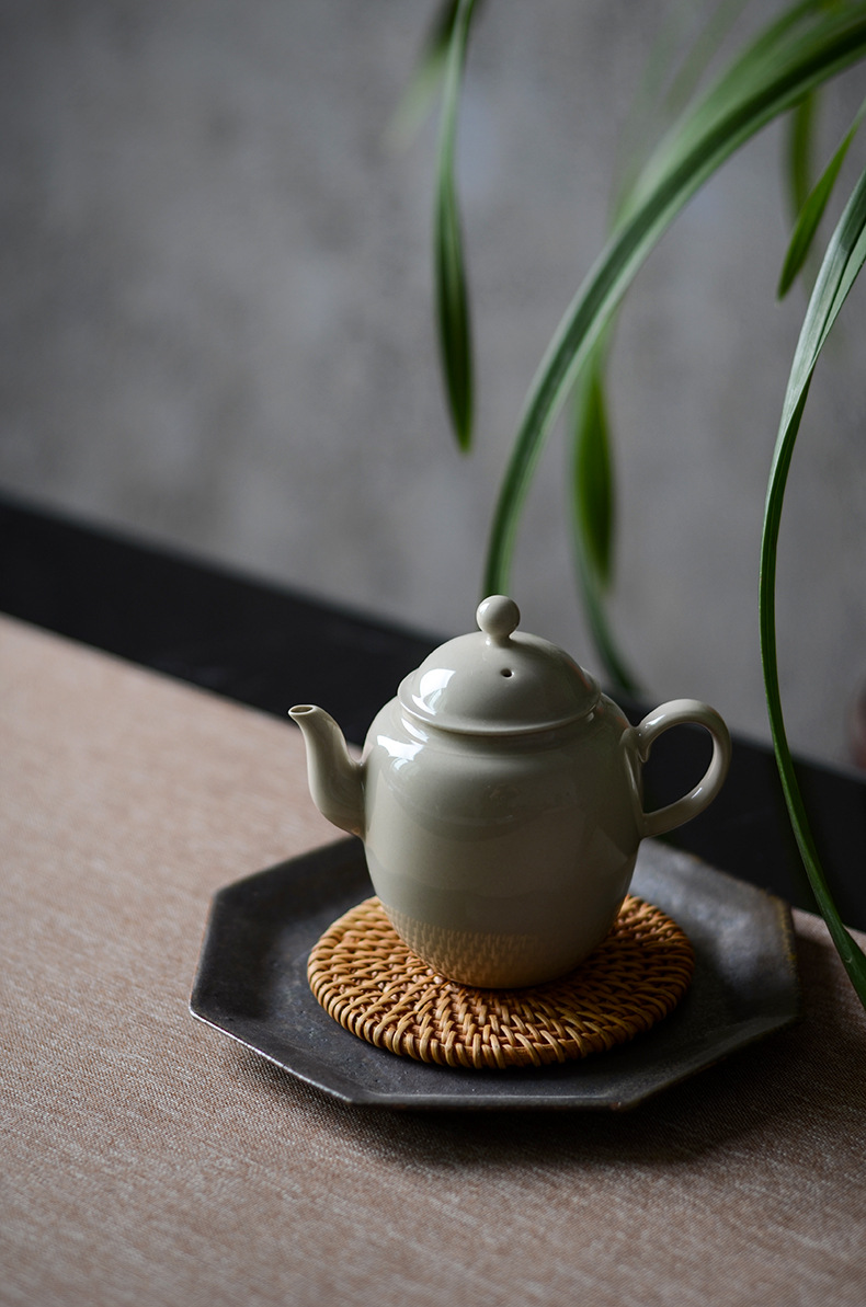 景德镇草木灰釉茶壶小号单壶功夫茶具茶壶泡茶壶景德镇陶瓷手工器