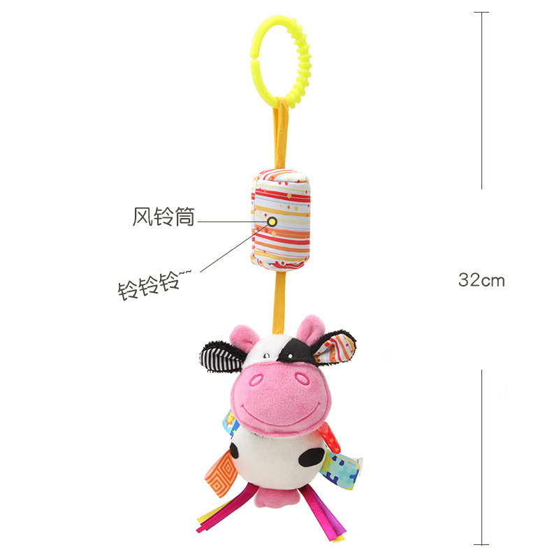 Dolery Baby Wind Chimes Animal Stroller Pendant Baby Crib Hanging Wind Chimes Ringing Infant Plush Toys