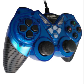 USB Vibration Handle Transparent Color Gamepad PC Computer Handle 3D Rocker Game Machine Accessories