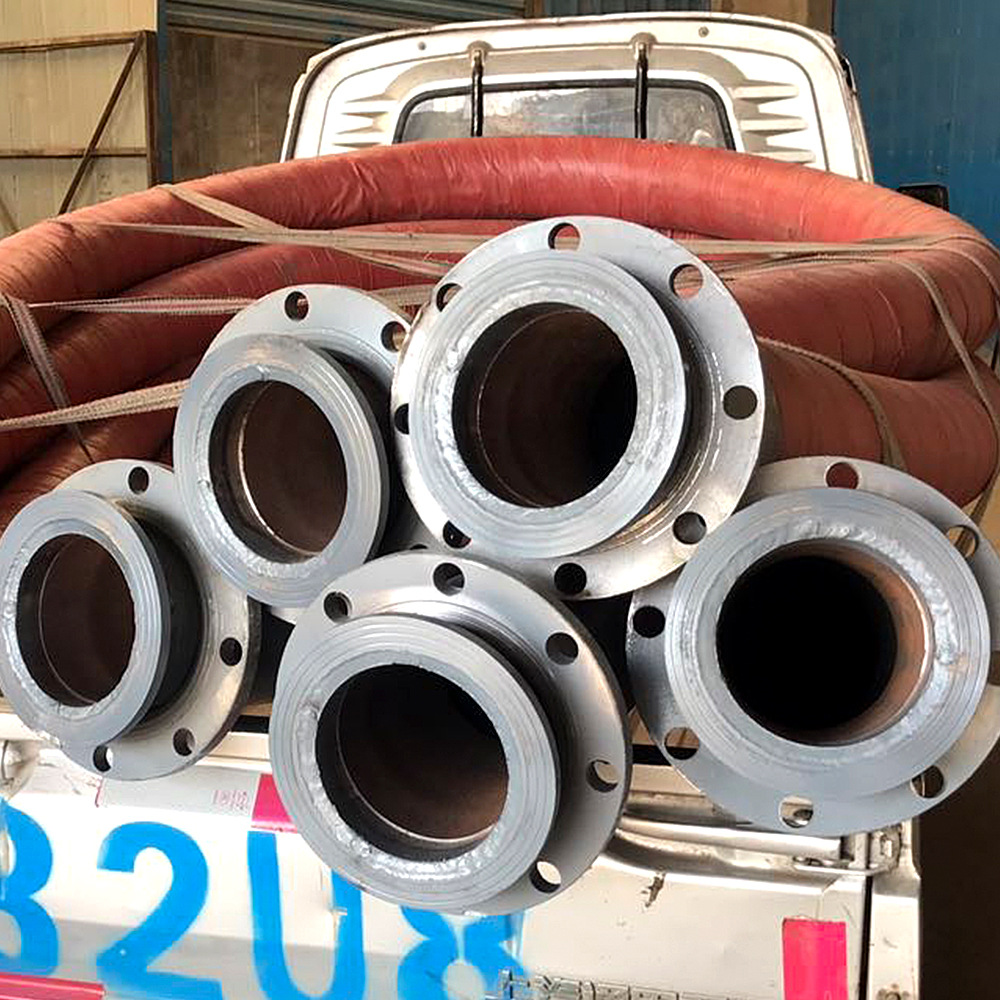 大口径4寸法兰式钢丝编织胶管耐油耐高压抽沙排污钢丝液压管油管