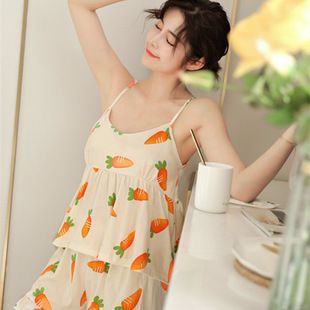 睡衣背心套装 女夏棉