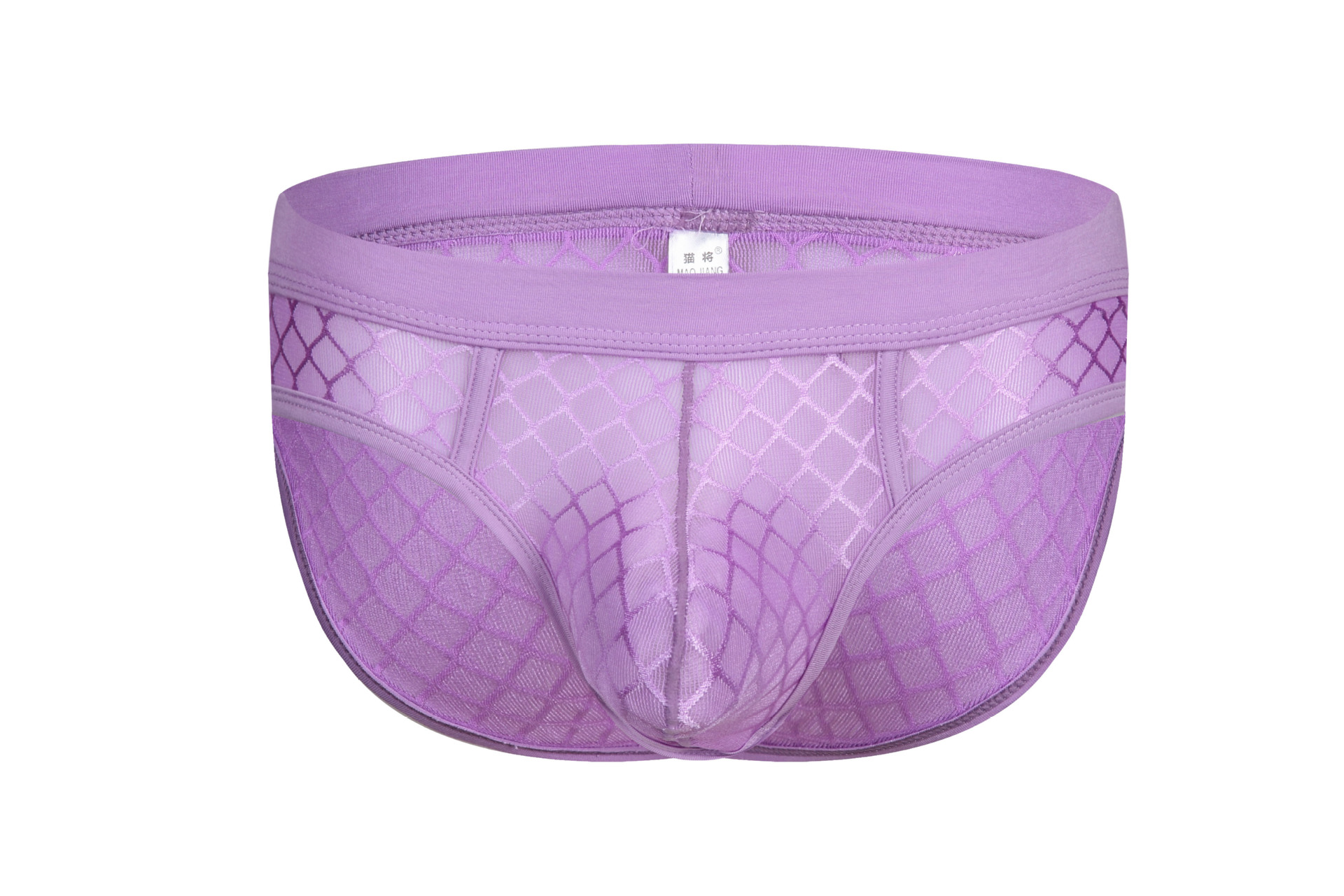 跨境外贸新款男士性感网纱u凸囊袋后空三角情趣内裤1803