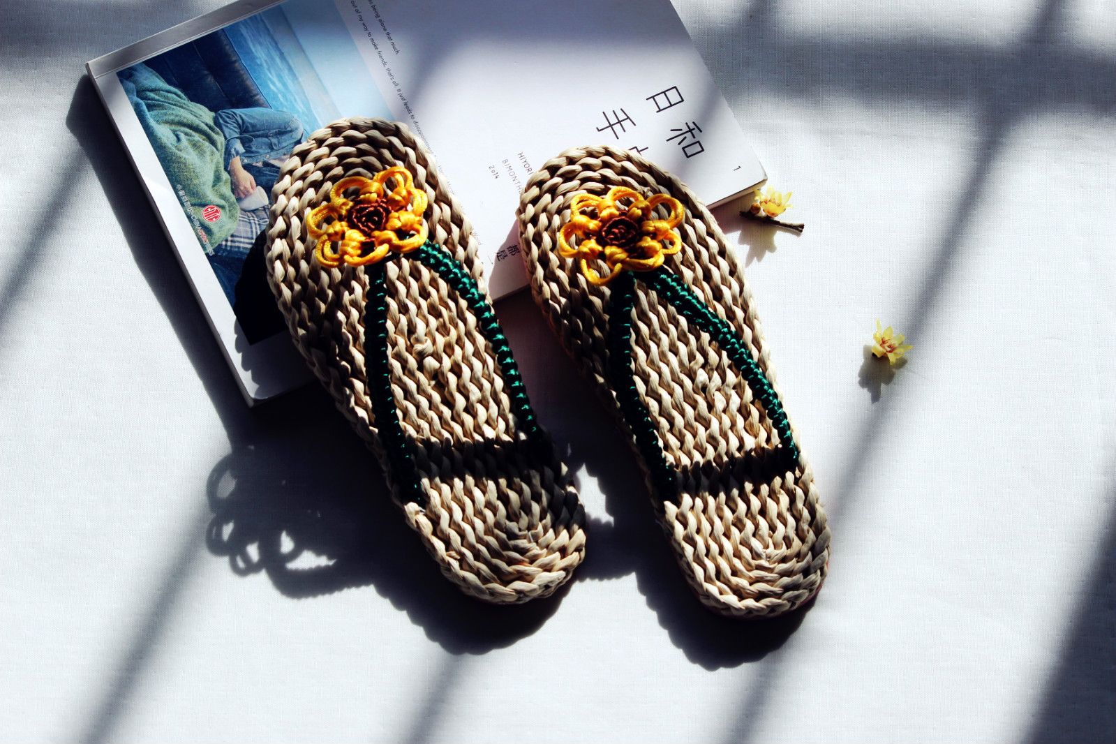 草编沙滩鞋 玉米皮凉鞋 太阳花度假拖鞋夏季凉拖鞋