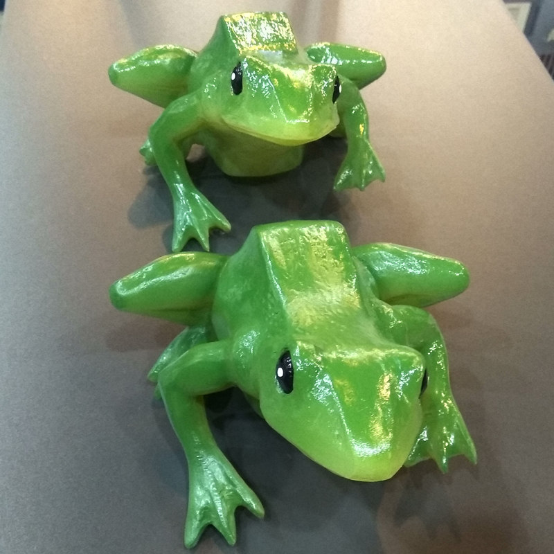 创意透明树脂灯体poly 摆件 仿真户外小青蛙摆饰 微景观树脂摆饰