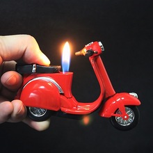 个性模型迷你电瓶摩托车充气明火打火机 创意桌面装饰品摆件JW150