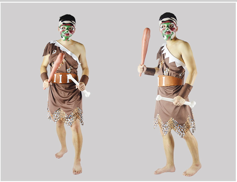 化妆服饰道具-野人服装原始人 非洲野人印第安人衣服