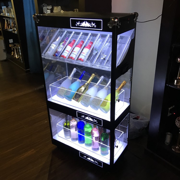 led发光酒柜发光香槟柜双层香槟柜led展示酒柜酒吧发光酒架