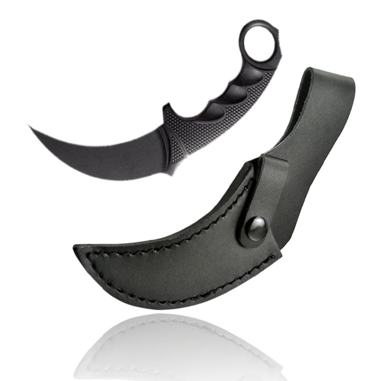 真皮刀套防身挂腰牛皮刀鞘刀具皮套户外野营便携匕首尖刀弯刀皮套