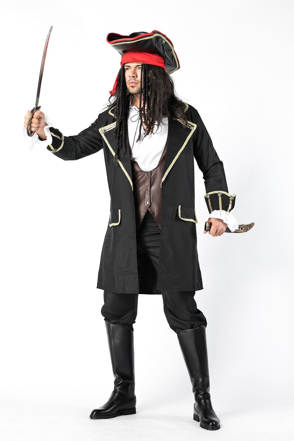 万圣节服装cosplay杰克船长男海盗衣服加勒比海盗强盗演出舞台装