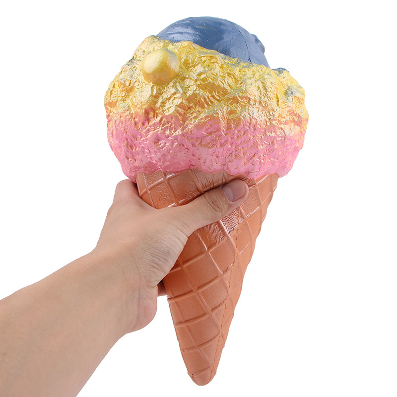 29cm超大号彩色甜筒冰激凌 pu慢回弹特大蛋糕促销礼品厂家批发