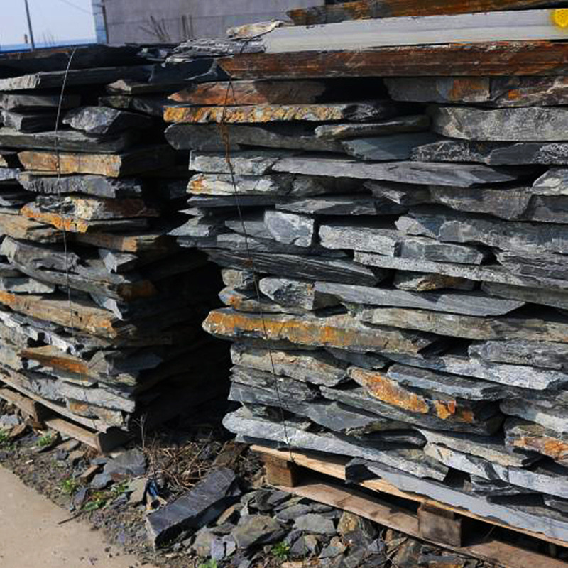 文化石青石板冰裂纹板岩园林墙面路面饰面铺装异形页岩碎拼乱石板