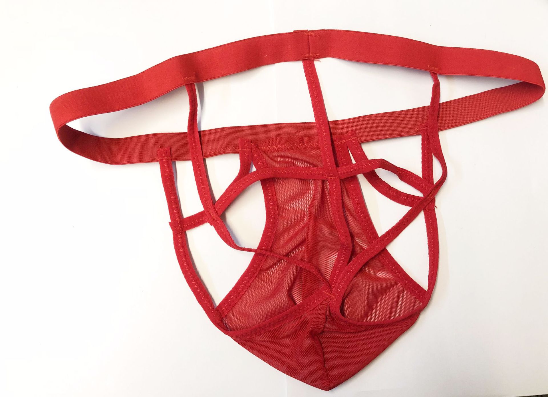 esibibi 性感透视男性双丁t裤男士情趣内裤男式丁字裤m128