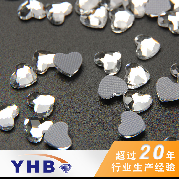 Factory Wholesale Fancy Shape Diamonds Heart-Shaped Flat Peach Heart Glass Hot Drilling 6mm Nail Art Home Textile Imitation Czech Fancy Shape Diamonds