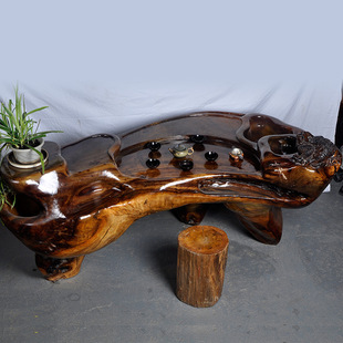 厂家直销不规则原木根雕茶桌 茶台鸡翅木实木茶几