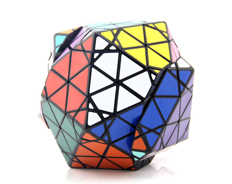 mf8魔方吧二十面体三号魔方黑色 异形20面切面变形益智减压魔方