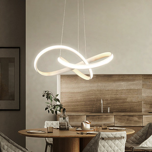 北欧灯具现代简约吊顶创意款后现代曲线吊灯别墅亚克力线条灯丹麦