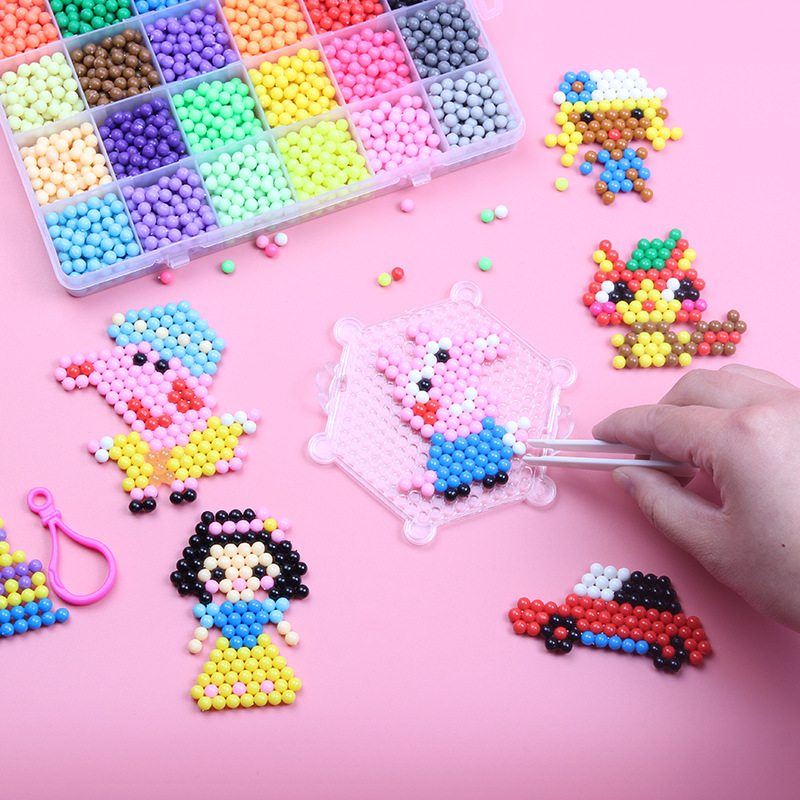 水雾神奇魔法豆 diy手工制作拼图水溶珠水粘套装女孩男孩益智玩具