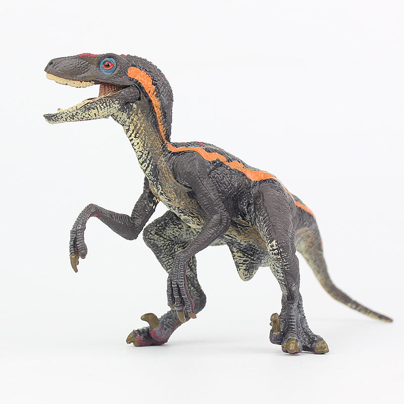 跨境 侏罗纪 迅猛龙模型玩具 实心塑胶仿真恐龙模型 静态男孩玩具