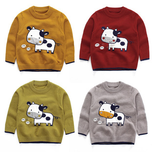儿童卡通毛衣 男童宝宝动物动画图案毛衣男孩可爱童装上衣针织衫