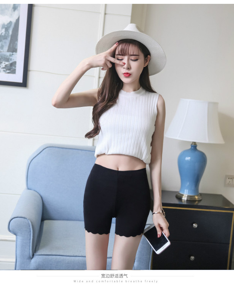 2018夏季新款大码女装200斤胖mm凉爽冰丝三分打底裤安全裤女批发