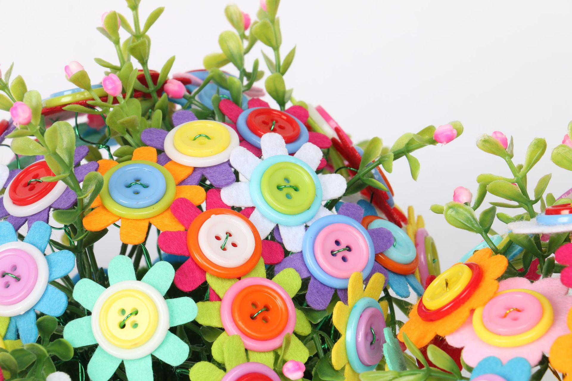纽扣花束diy制作材料包 幼儿园儿童手工益智创意玩具母亲节礼物